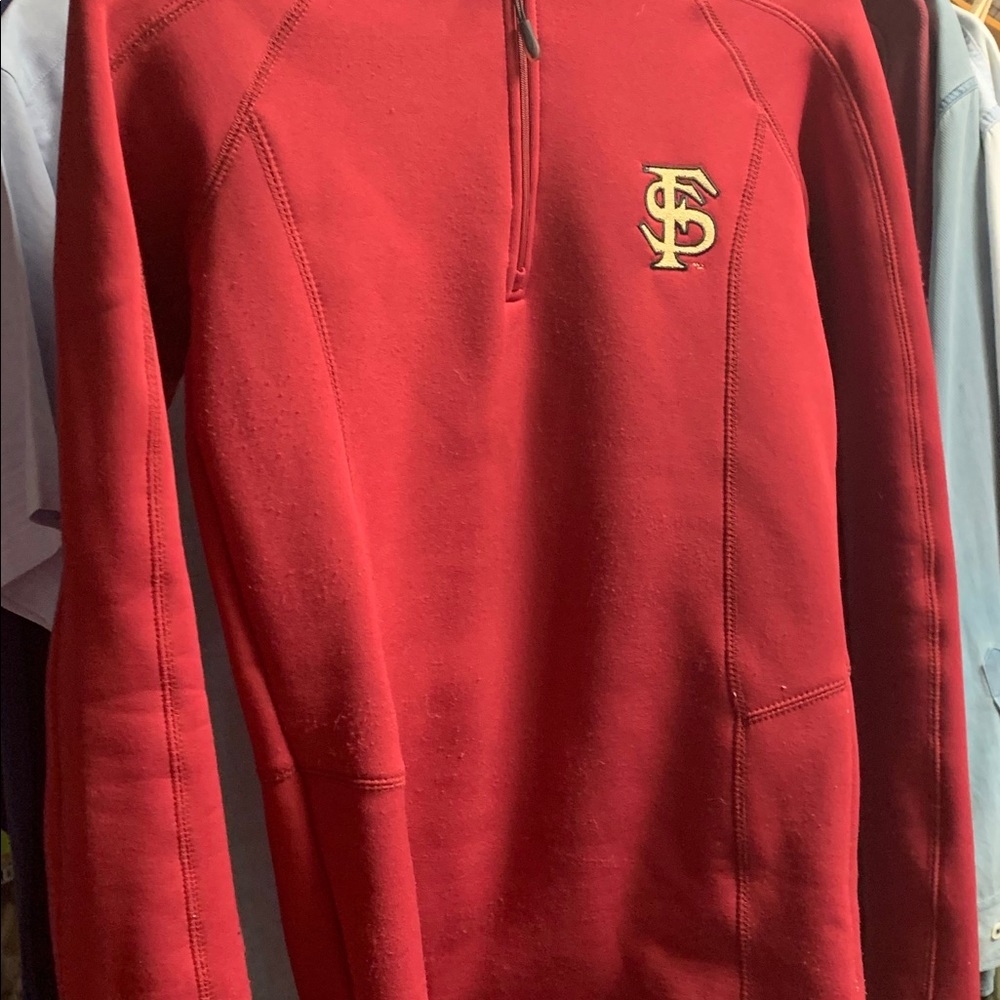FSU Nylon Zip Sweater. Pullover Style-Fitted